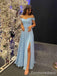 Elegant Sweetheart Off-Shoulder Split Side A-line Long Prom Dress,PD4576