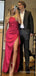 Elegant One Shoulder Split Side Mermaid Long Prom Dress,PD4578