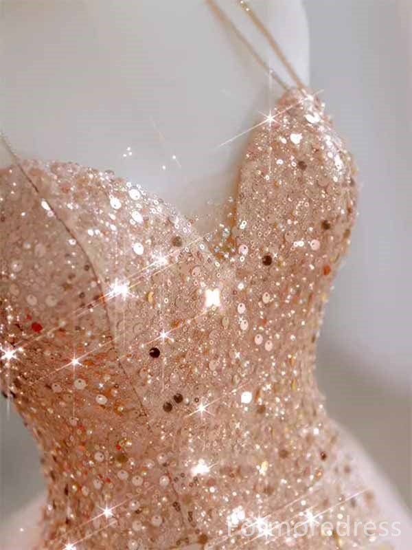 Sparkly Sweetheart Spaghetti Strap Mermaid Long Prom Dress,PD4580
