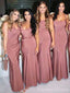 Cheap Spaghetti Strap Mermaid Long Bridesmaid Dress,  BD122