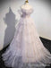 Sparkly V-neck Strapless A-line Long Prom Dress,PD4584