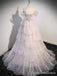 Sparkly V-neck Strapless A-line Long Prom Dress,PD4584