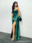 Elegant Strapless Split SIde Green Mermaid Long Prom Dress,PD4592