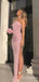 Elegant One Sholder Pink Split Side Mermaid Long Prom Dress,PD4596