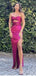 Elegant Sweetheart Strapless Split Side Mermaid Long Prom Dress,PD4597