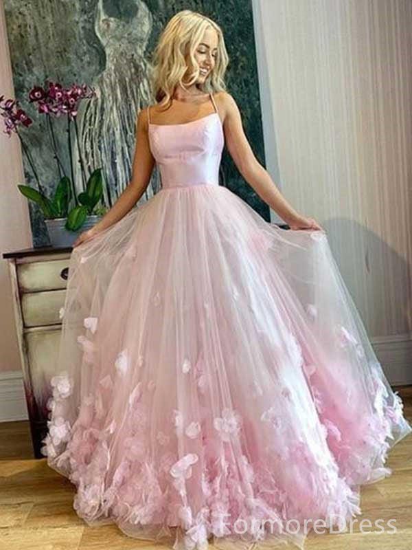 Elegant Strapless Appliques A-line Long Prom Dress,  PD71