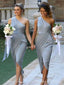 Popular One Shoulder Mermaid Long Bridesmaid Dress,  BD125