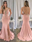 Gorgeous V-neck Beadings Split Side Mermaid Long Prom Dress,PD4581