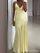 ElegantV-neck Spaghetti Strap Yellow Mermaid Long Prom Dress,PD4577