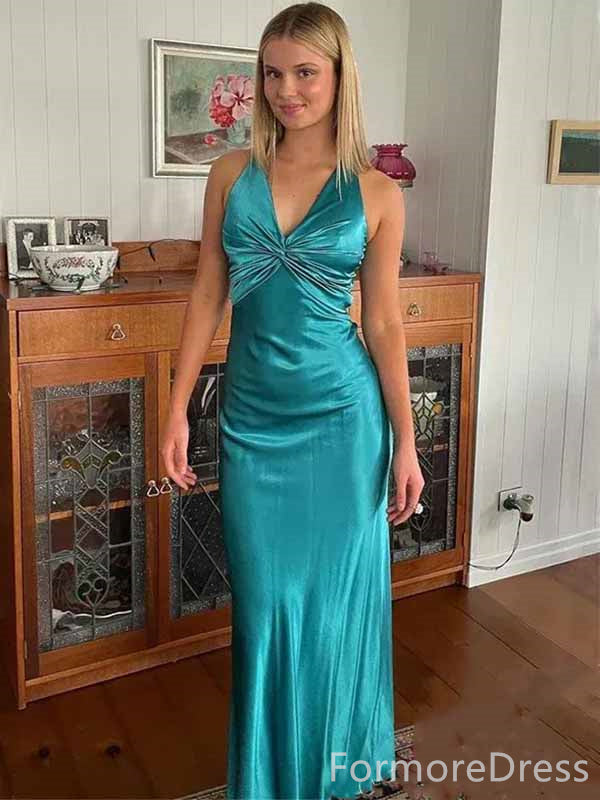 Elegant V-neck Green Mermaid Long Prom Dress,PD4573