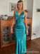 Elegant V-neck Green Mermaid Long Prom Dress,PD4573