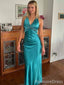 Elegant V-neck Green Mermaid Long Prom Dress,PD4573