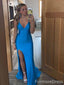Elegant V-neck Spaghetti Strap Split Side Mermaid Long Prom Dress,PD4569