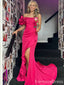 Elegant One Shoulder Split Side Mermaid Long Prom Dress,PD4567