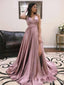Sexy V-neck Spaghetti Strap Side Split A-line Long Prom Dress,PD459