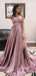 Sexy V-neck Spaghetti Strap Side Split A-line Long Prom Dress,PD459