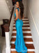 Sexy V-neck Straps Backless Mermaid Long Prom Dress,PD455