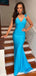 Sexy V-neck Straps Backless Mermaid Long Prom Dress,PD455