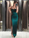 Elegant Sweetheart Green Spaghetti Strap Mermaid Long Prom Dress,PD435