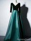 Elegant V-neck Long Sleeves A-line Long Prom Dress,PD422