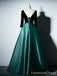Elegant V-neck Long Sleeves A-line Long Prom Dress,PD422