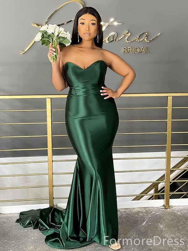Elegant V-neck Strapless Mermaid Long Prom Dress,PD418