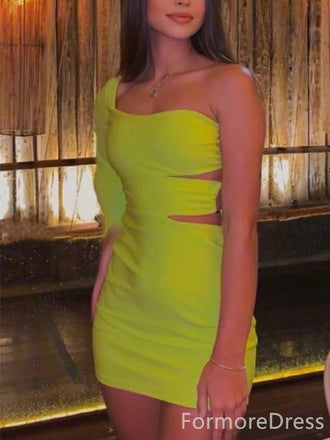 Simple One Shouder A-line Short Mini Homecoming Dress,  HD87