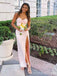 Elegant Sweetheart Pink Strapless Side Slit Mermaid Long Prom Dress,PD403