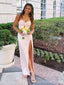 Elegant Sweetheart Pink Strapless Side Slit Mermaid Long Prom Dress,PD403