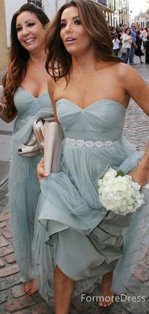 Popular Sweatheart Strapless A-line Long Bridesmaid Dress,  BD131