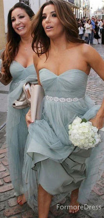 Popular Sweatheart Strapless A-line Long Bridesmaid Dress,  BD131