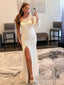 Elegant One Shoulder Mermaid Split Side Long Prom Dress,  PD72
