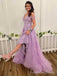 Elegant V-neck Off-Shoulder A-line Long Prom Dress,  PD73