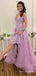 Elegant V-neck Off-Shoulder A-line Long Prom Dress,  PD73