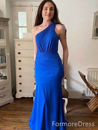 Elegant One Shoulder Mermaid  Long Prom Dress,  PD75