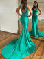 Elegant Green V-neck Mermaid  Long Prom Dress,  PD76