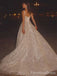 Sparkly Sequins Square A-line Long Wedding Dress, WD116