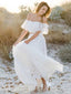 Elegant Off-shoulder Strapless A-line Long Wedding Dress,  WD04