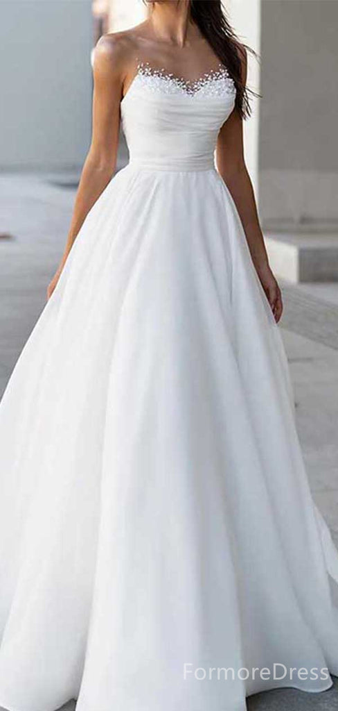 Elegant Sweatheart A-line Long Wedding Dress, WD117