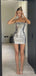 Sparkly Silvery Strapless A-line Short Mini Homecoming Dress,  HD95