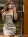 Sparkly Spaghetti Strap A-line Short Mini Homecoming Dress,  HD96