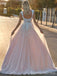 Popular Square Appliques A-line Long Wedding Dress, WD119