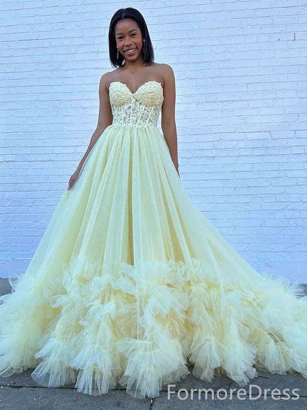 Elegant Sweatheart Strapless A-line Long Prom Dress,  PD82