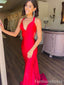 Sexy V-neck Backless Mermaid Long Prom Dress,  PD84