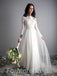 Elegant  Backless A-line Long Wedding Dress, WD05