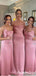 Elegant Spaghetti Strap A-line Long Bridesmaid Dress,BD0002