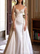 Elegant V-neck Spaghetti Strap Mermaid Long Wedding Dress, WD123