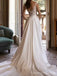 Elegant V-neck Spaghetti Strap Mermaid Long Wedding Dress, WD123