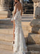 Luxury One-shoulder Lace Appliques Split Side Mermaid Long Wedding Dress, WD126