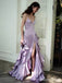 Elegant Spaghetti Strap A-line Split Side Prom Dress, Evening Dress, PD99